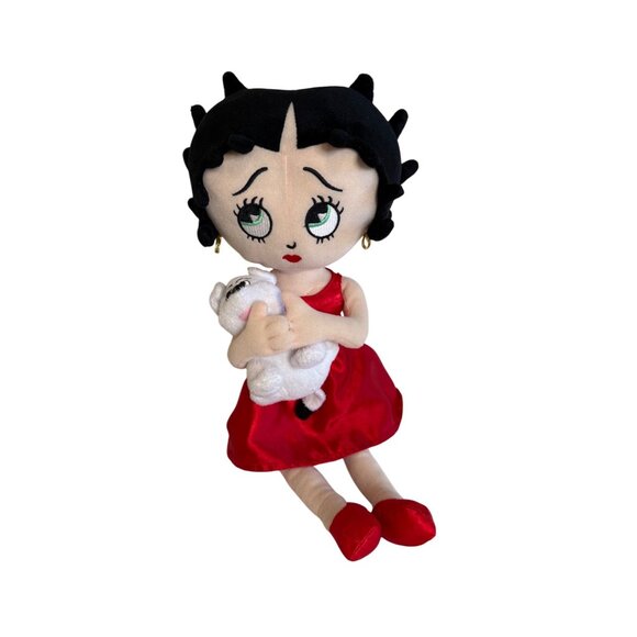 Betty Boop Plush Doll In Red Dress With Pudgy By Universal Studios Cartoon toy - Picture 1 of 10